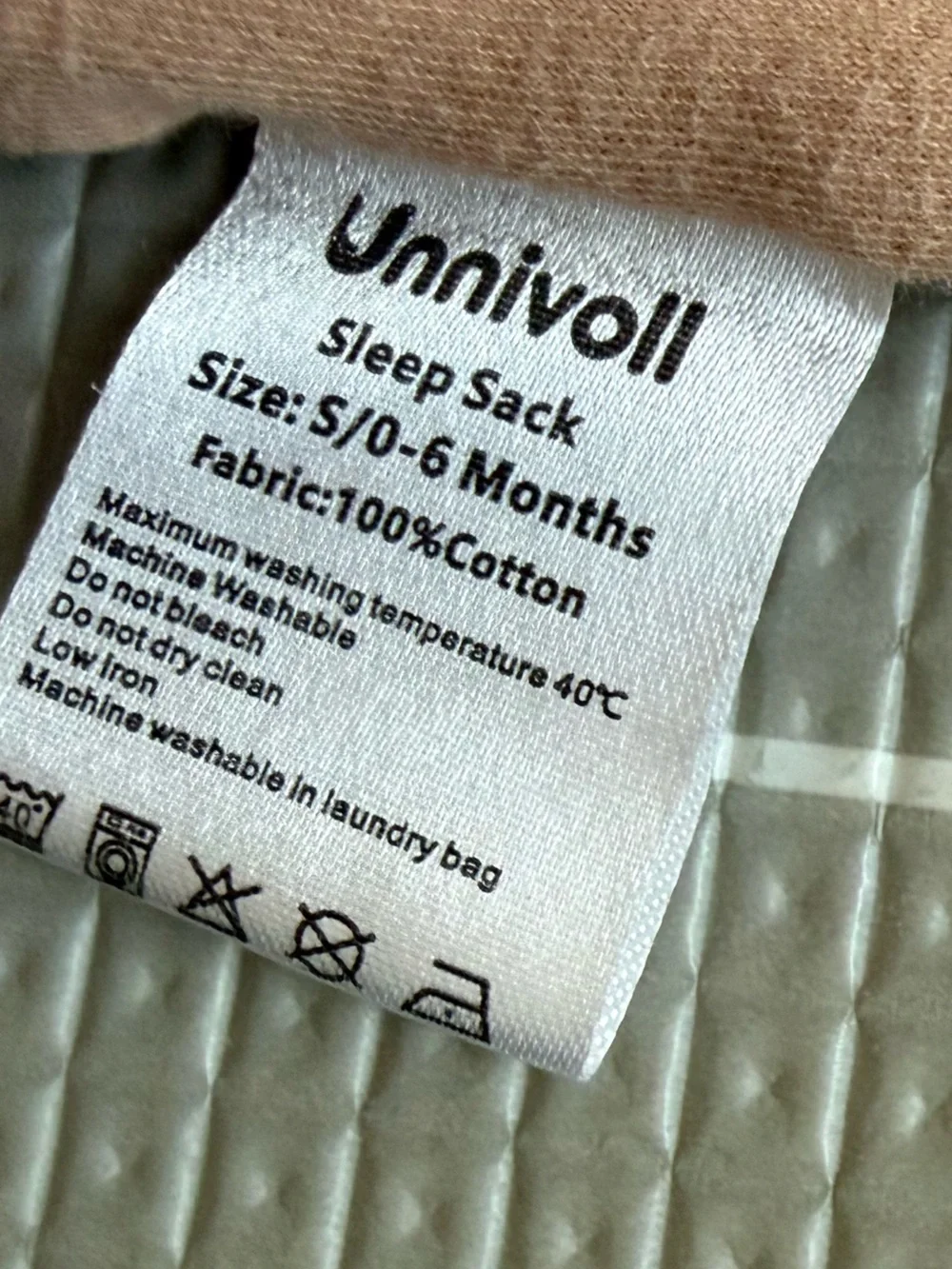 Unnivoll|Baby gender neutral Sleeveless Beige tan Sleep Sack blanket•100% cotton - Picture 6 of 6